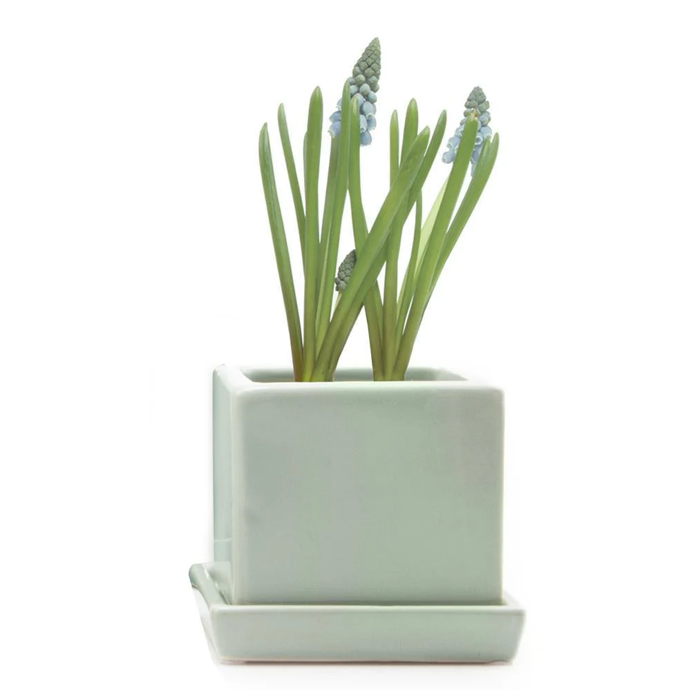 Ceramic Cube & Saucer Plant Pot - Image 10